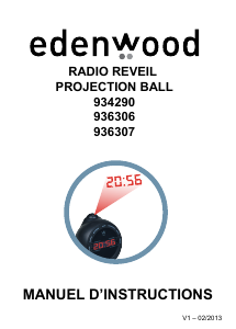 Mode d’emploi Edenwood 934290 Projection Ball Radio-réveil