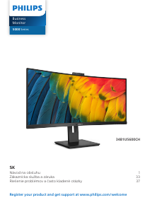 Návod Philips 34B1U5600CH LED monitor