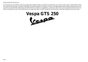 Handleiding Vespa GTS 250 Scooter