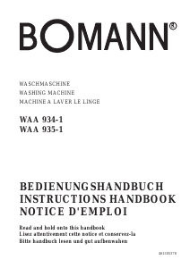 Manual Bomann WAA 934-1 Washing Machine