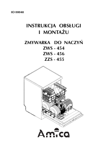 Instrukcja Amica ZWS 454 Zmywarka