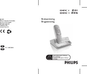 Bruksanvisning Philips DECT2213S Trådlös telefon