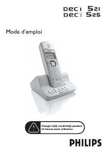 Mode d’emploi Philips DECT5211B Téléphone sans fil