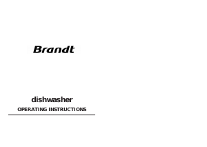 Manual Brandt A100U1 Dishwasher