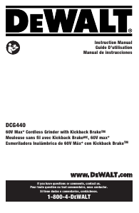 Mode d’emploi DeWalt DCG440X2 Meuleuse angulaire