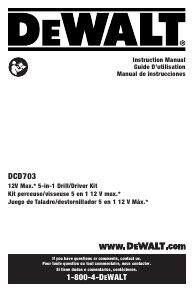 Mode d’emploi DeWalt DCD703F1 Perceuse visseuse
