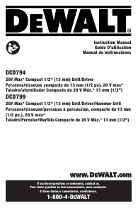 Manual DeWalt DCD799B Drill-Driver