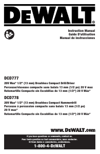 Manual DeWalt DCD778C2 Drill-Driver