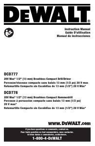 Mode d’emploi DeWalt DCD778C2 Perceuse visseuse