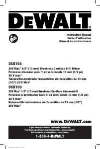 Mode d’emploi DeWalt DCD709B Perceuse visseuse