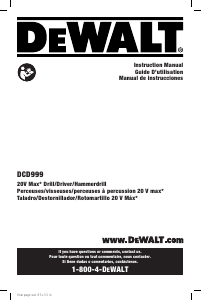 Manual de uso DeWalt DCD999T1 Atornillador taladrador