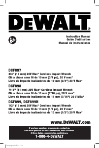 Mode d’emploi DeWalt DCF899B Visseuse à choc