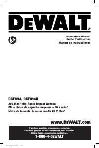 Manual de uso DeWalt DCF894HP2 Llave de impacto
