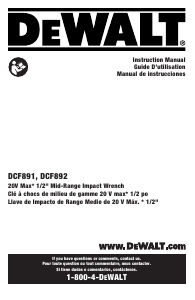 Manual de uso DeWalt DCF891B Llave de impacto