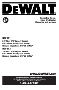 Manual de uso DeWalt DCF913B Llave de impacto