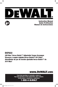 Manual DeWalt DCF622M2 Screw Driver
