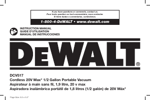 Mode d’emploi DeWalt DCV517M1 Aspirateur