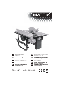 Bedienungsanleitung Matrix TS 800-200/1 Tischsäge