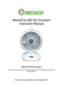 Manual Meaco 650 Fan