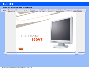 Bedienungsanleitung Philips 190V5FB LCD monitor