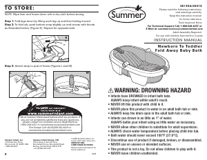 Manual Summer 08130 Fold Away Baby Bath