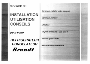 Mode d’emploi Brandt AFN2500C Réfrigérateur combiné