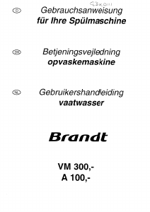 Bedienungsanleitung Brandt A100FE1 Geschirrspüler