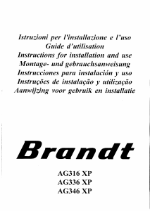 Manual Brandt AG316XP1 Cooker Hood