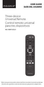 Manual de uso Insignia NS-RMT3D21 Control remoto