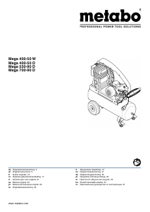 Manuale Metabo Mega 550-90 D Compressore