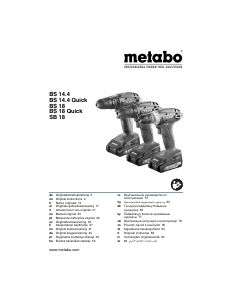 Bruksanvisning Metabo BS 14.4 Quick Borrskruvdragare