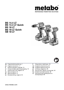 Bruksanvisning Metabo BS 14.4 LT Quick Drill-skrutrekker