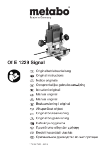 Manuale Metabo Of E 1229 Signal Fresatrice verticale