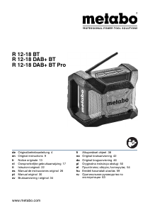 Manual Metabo R 12-18 DAB+ BT Pro Rádio