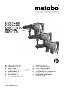 Manual Metabo KHEV 8-45 BL Martelo perfurador