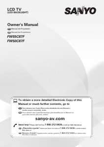 Manual Sanyo FW50C87F LCD Television