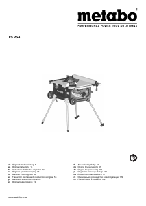 Manual Metabo TS 254 Table Saw