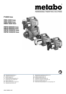 Manual Metabo HWW 6000/25 Inox Water Pump