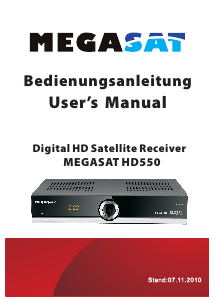 Manual Megasat HD 550 Digital Receiver