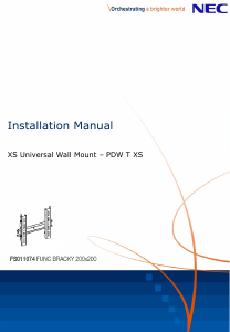 Manual NEC PDW T XS Wall Mount