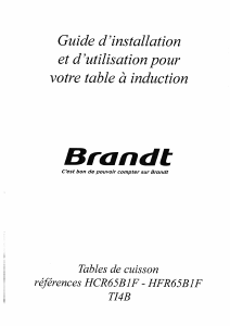 Mode d’emploi Brandt HCR65B1F Table de cuisson