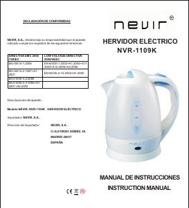 Manual de uso Nevir NVR-1109K Hervidor