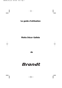 Mode d’emploi Brandt AD249WE1 Hotte aspirante