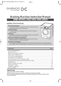 Manual Daewoo DWD-FD1454 Washing Machine