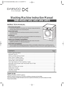 Manual Daewoo DWD-FD1453 Washing Machine