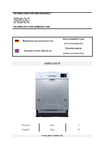 Manual PKM GSP12-6TI-P Dishwasher