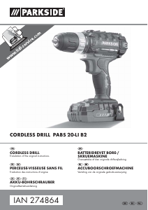 Manual Parkside PABS 20-LI B2 Drill-Driver