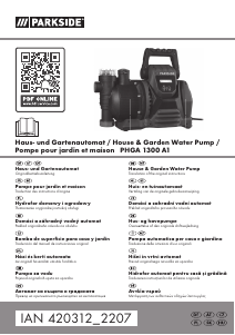 Manuale Parkside PHGA 1300 A1 Pompa dell'acqua