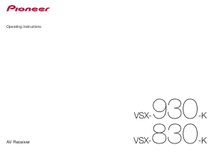 Manual Pioneer VSX-830-K Receiver