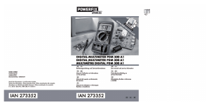 Mode d’emploi Powerfix PDM 300 A1 Multimètre